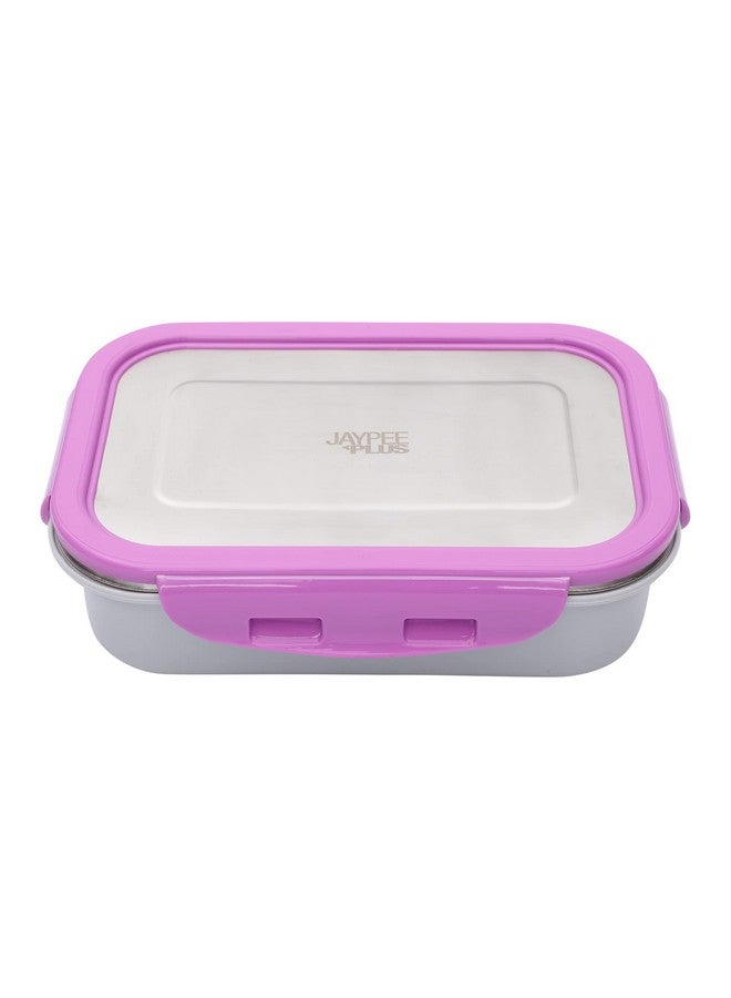 Jaypee Plus Stainless Steel Lunch Box Captainsteel Purple, 500 ml, Suitable for School, Offices and picnics,Microwave Safe - Image 1
