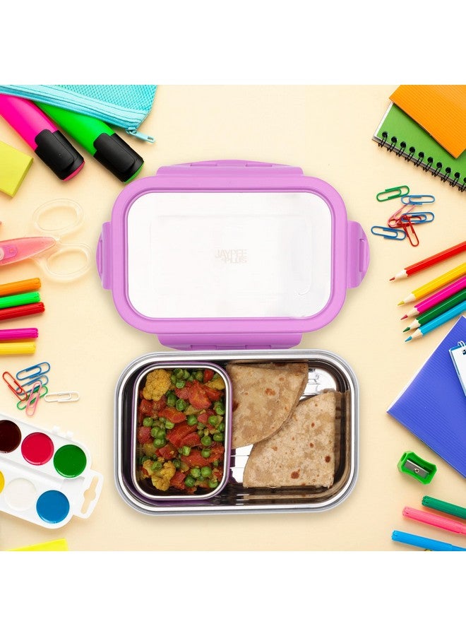Jaypee Plus Stainless Steel Lunch Box Captainsteel Purple, 500 ml, Suitable for School, Offices and picnics,Microwave Safe - Image 2