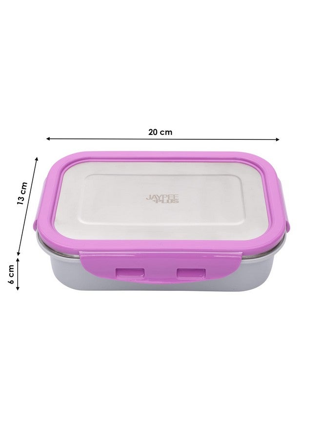 Jaypee Plus Stainless Steel Lunch Box Captainsteel Purple, 500 ml, Suitable for School, Offices and picnics,Microwave Safe - Image 5
