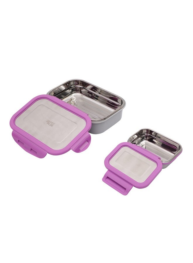 Jaypee Plus Stainless Steel Lunch Box Captainsteel Purple, 500 ml, Suitable for School, Offices and picnics,Microwave Safe - Image 3