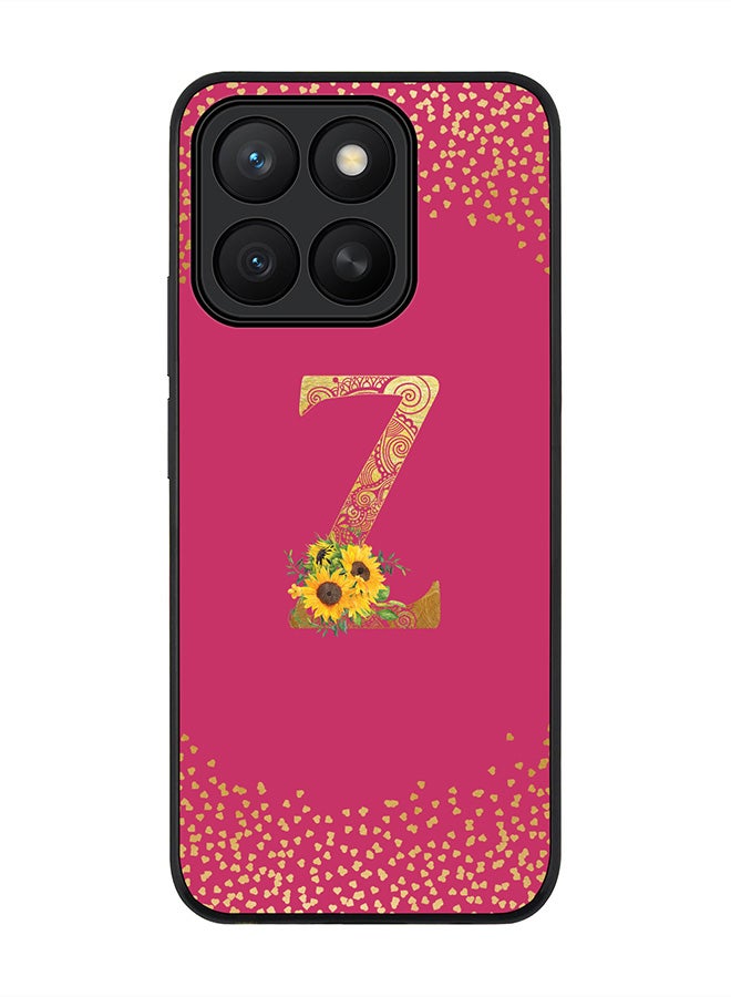 Stylizedd For Honor X8c Case,Slim fit Camera Protection, Shockproof Thin Phone cover  - Custom Floral Monogram - Z ( Deep Pink )