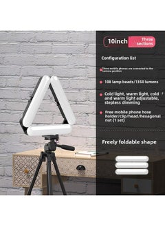 General Mobile Phone Live Folding Light Anchor Beauty Selfie LED Ring Lamp Desktop Photography Lamp Bracket Sales-Light Source Color:V83  - Image 1