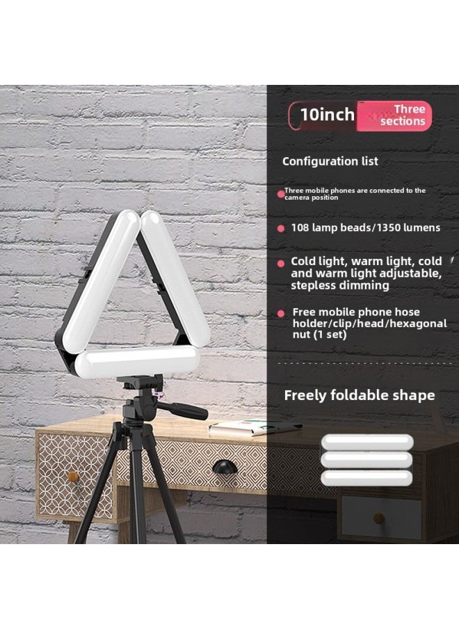 General - Mobile Phone Live Folding Light Anchor Beauty Selfie LED Ring Lamp Desktop Photography Lamp Bracket Sales-Light Source Color:V83 - Image 1