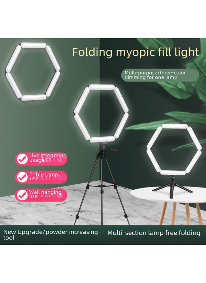 General - Mobile Phone Live Folding Light Anchor Beauty Selfie LED Ring Lamp Desktop Photography Lamp Bracket Sales-Light Source Color:V83 - Image 1