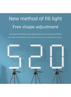 General Mobile Phone Live Folding Light Anchor Beauty Selfie LED Ring Lamp Desktop Photography Lamp Bracket Sales-Light Source Color:V83  - Image 3
