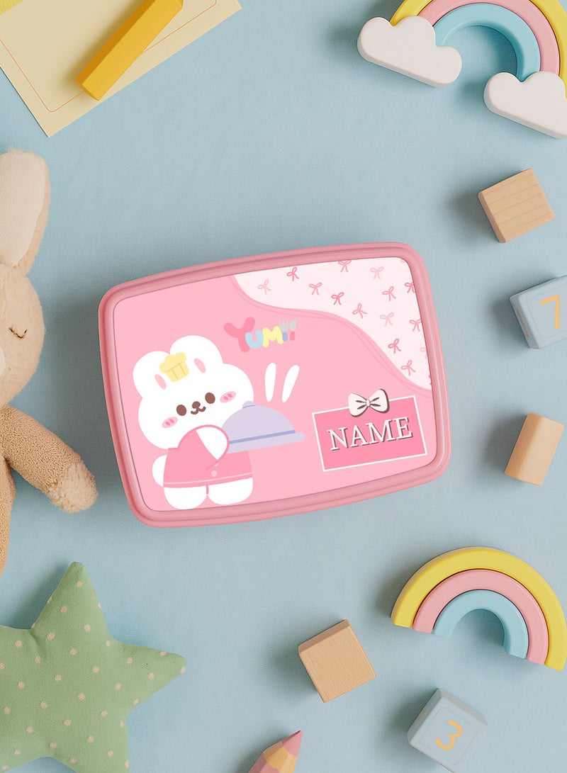 لوحة علبة طعام لانش بوكس باسم قابل للتخصيص مع تصميم قطة ملونة - Image 3
