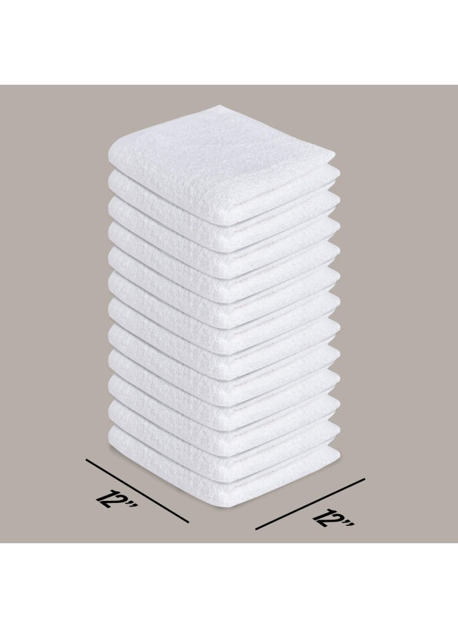 Softolle - 100  Cotton Ring Spun Wash Cloths   Bulk Pack Of Washcloths   12X12 Inches   Wash Cloth For Face  Highly Absorbent  Soft And Face Towels  White  24 Pack - Image 1