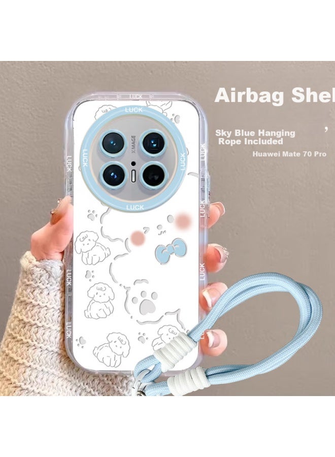 Jiang Ming Jiangming Transparent Soft Case With Airbag Anti-fall For Huawei Mate 70 Pro, Full Cover Lens Protection, Cute Cartoon Design With Lanyard For Huawei Mate 70 Pro+ - Image 1