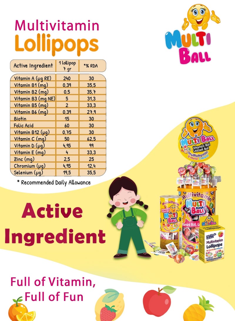 Multi ball MultiBall Lollipops Multivitamins (Sugar) - Image 2