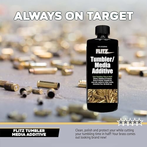 Flitz Tumbler Media Additive - 16oz Bottle of USA-Made Brass Cleaner Reloading Liquid for Ammo, Copper, & All Metals - Ammonia-Free Tumbling Polish to Remove Oxidation, Powder Residue (1 Pack) - Image 3