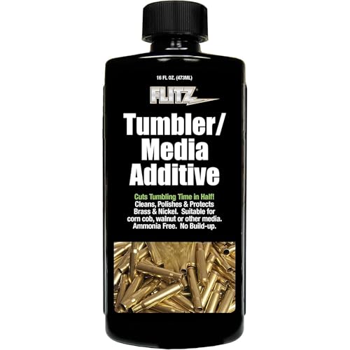 Flitz Tumbler Media Additive - 16oz Bottle of USA-Made Brass Cleaner Reloading Liquid for Ammo, Copper, & All Metals - Ammonia-Free Tumbling Polish to Remove Oxidation, Powder Residue (1 Pack) - Image 1
