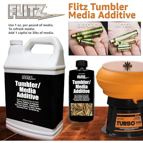Flitz Tumbler Media Additive - 16oz Bottle of USA-Made Brass Cleaner Reloading Liquid for Ammo, Copper, & All Metals - Ammonia-Free Tumbling Polish to Remove Oxidation, Powder Residue (1 Pack) - Image 5