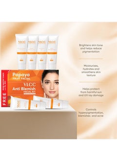 VLCC VLCC Papaya Fruit Facial Kit - Multi Use | Salon Like Facial in Just 6-Steps | Includes Cleanser, Scrub, Cream, Face Pack, Moisturizing Gels & a Rose Water Toner | 14.11 Oz (300g+100ml)  - Image 4