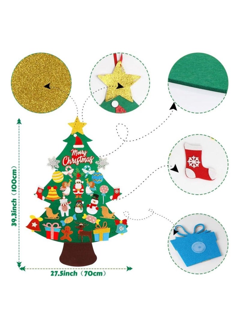 Highland 30-Piece Glitter Ornaments and Gift Storage Bag with DIY Felt Tree 3.5 Feet Set - Image 3