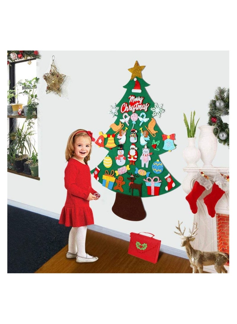 Highland 30-Piece Glitter Ornaments and Gift Storage Bag with DIY Felt Tree 3.5 Feet Set - Image 4