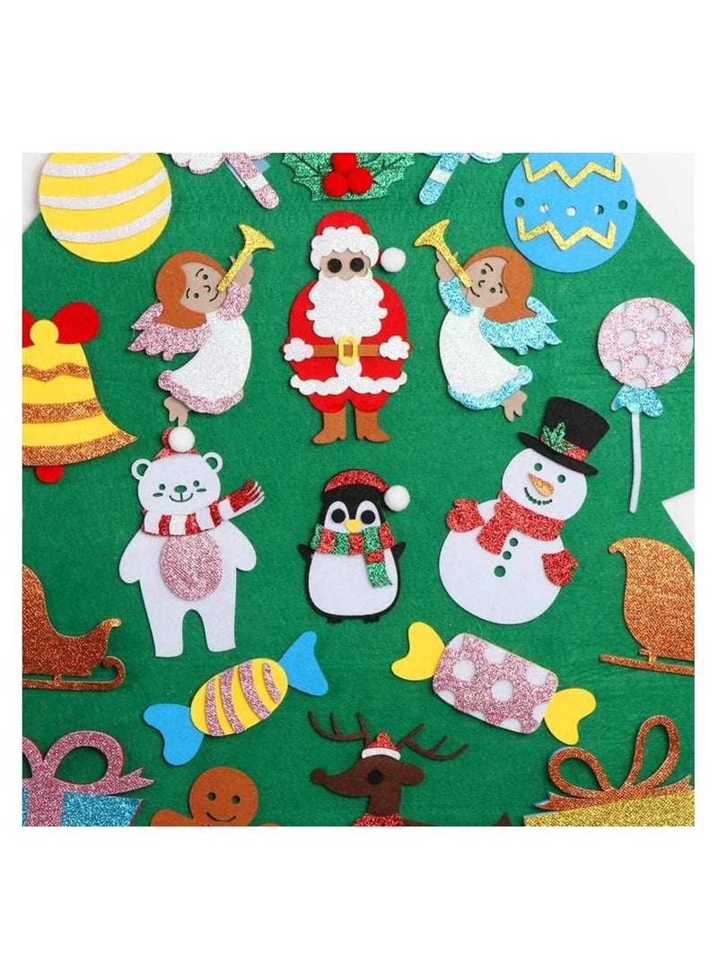 Highland 30-Piece Glitter Ornaments and Gift Storage Bag with DIY Felt Tree 3.5 Feet Set - Image 5