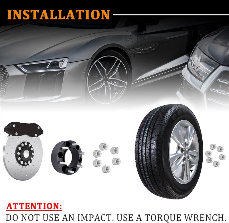 BRTEC فواصل العجلات BRTEC 2"، 2 قطعة محول هاب سنتر لسيارات تويوتا ولكزس - Image 5