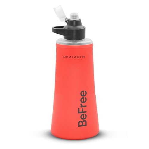 Katadyn BeFree AC Collapsible Water Filter Bottle 10L for Travel Camping Hiking 2Stage Filter Removes Bacteria Microplastics Improves Taste Lightweight BPAFree Red - Image 1