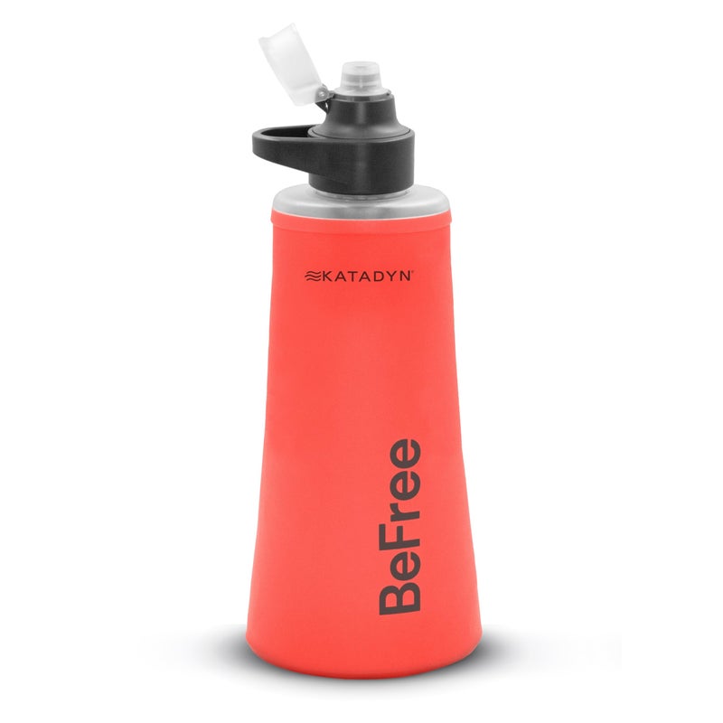 Katadyn BeFree AC Collapsible Water Filter Bottle 10L for Travel Camping Hiking 2Stage Filter Removes Bacteria Microplastics Improves Taste Lightweight BPAFree Red - Image 2