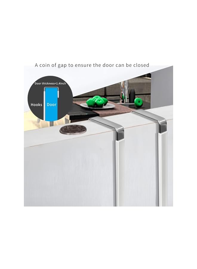 The Bros 4 حزمة خطافات فوق الباب، سطح مطاطي ناعم يمنع الخدوش، منظم قوي لغرفة المعيشة، الحمام، غرفة النوم، المطبخ لتعليق الملابس، المناشف، القبعات، المعاطف، الحقائب - Image 5