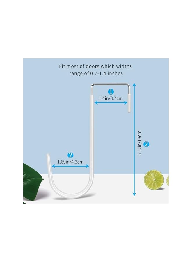 The Bros 4 حزمة خطافات فوق الباب، سطح مطاطي ناعم يمنع الخدوش، منظم قوي لغرفة المعيشة، الحمام، غرفة النوم، المطبخ لتعليق الملابس، المناشف، القبعات، المعاطف، الحقائب - Image 2