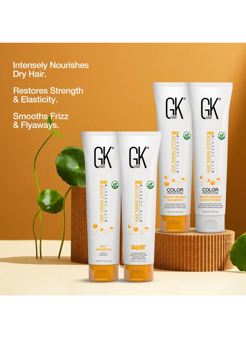 GK Hair - The Best Kit (3.4 Fl Oz/100ml) Smoothing Keratin Hair Treatment Professional Brazilian Complex Blowout Straightening For Silky Smooth & Frizz Free Hair - Formaldehyde Free - Image 1