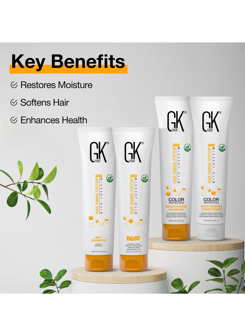 GK Hair - The Best Kit (3.4 Fl Oz/100ml) Smoothing Keratin Hair Treatment Professional Brazilian Complex Blowout Straightening For Silky Smooth & Frizz Free Hair - Formaldehyde Free - Image 1