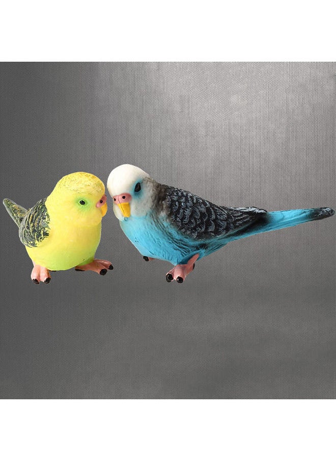 NIBEMINENT 2-Piece Decorative Garden Artificial Parrot Yellow/Blue  - Image 1