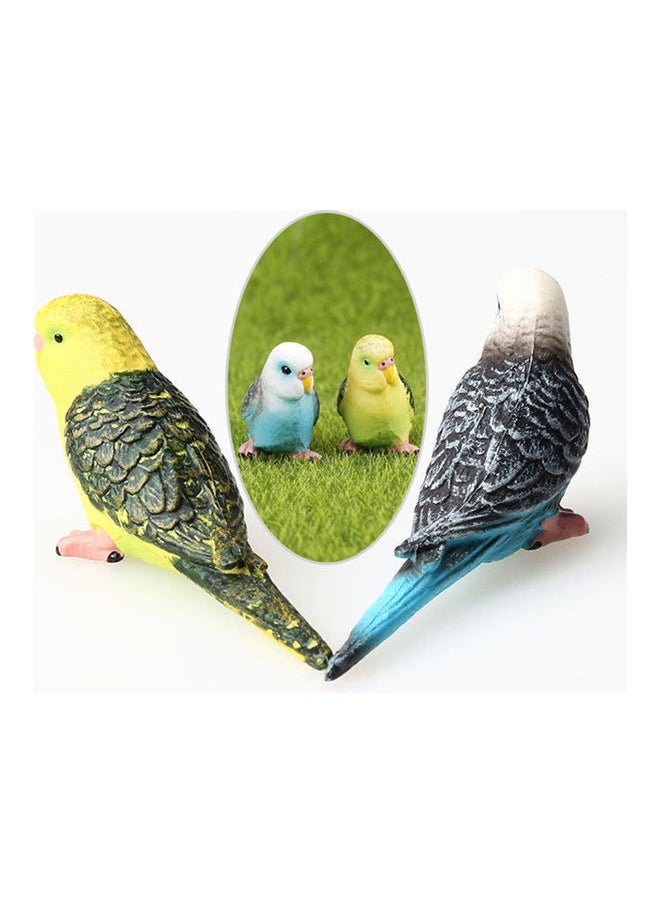 NIBEMINENT 2-Piece Decorative Garden Artificial Parrot Yellow/Blue  - Image 3