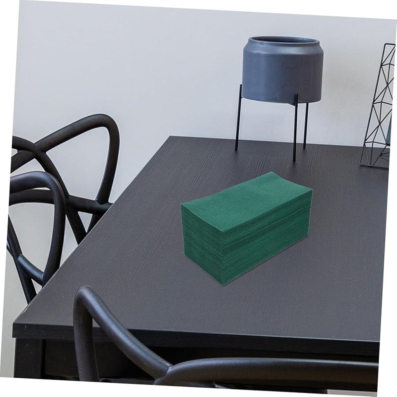 مناديل ورقية خضراء زخرفية 50 قطعة - مناشف يد ناعمة وماصة تستخدم لمرة واحدة للضيوف ومناسبات الطعام - Image 5