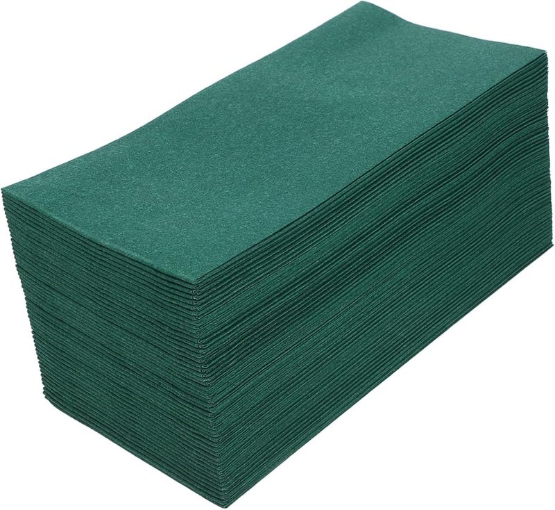 مناديل ورقية خضراء زخرفية 50 قطعة - مناشف يد ناعمة وماصة تستخدم لمرة واحدة للضيوف ومناسبات الطعام - Image 1