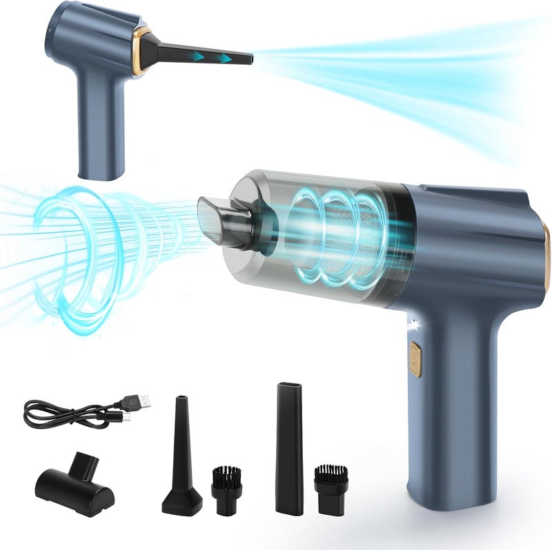 Honlibey 12000Pa Cordless Handheld Vacuum Cleaner, High Power Car Vacuum and Air Duster 2-in-1, Low Decibel Brushless Mini Vacuum with LED light and Multi-Nozzles, for Desk, Sewing Machine, Computer, Keyboard - Image 1