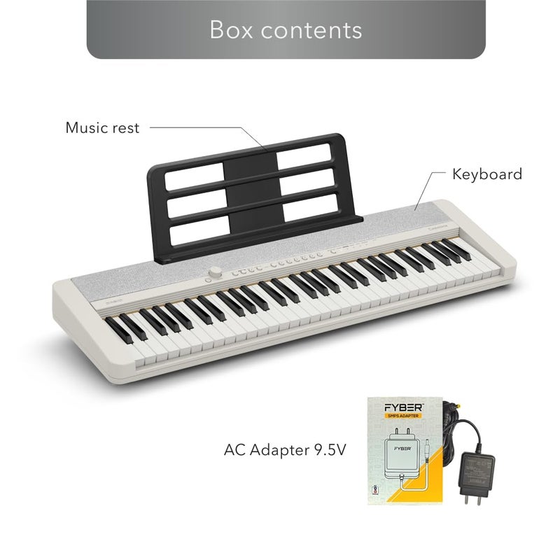 CASIO بيانو كاسيو كاسيوتون 61 مفتاح محمول - أبيض - Image 2