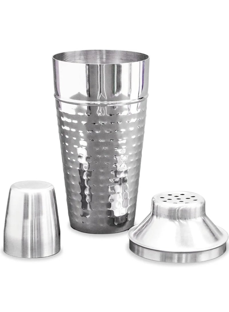 Hammered Cocktail Shaker, 500ml Fluid Volume Capacity, Stainless Steel - Image 1