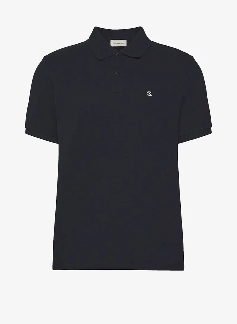 Calvin Klein Jeans Dark Sapphire Monogram Embroidery Polo for Men | Best Price UAE