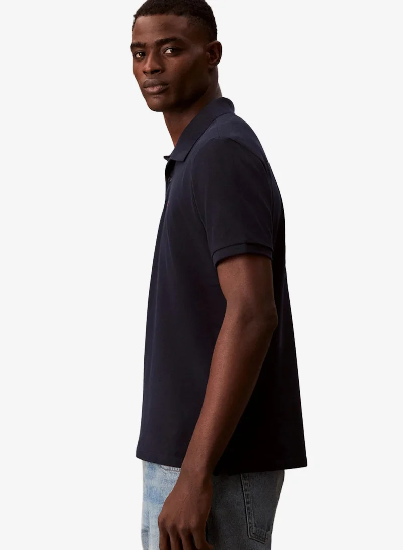 Calvin Klein Jeans Dark Sapphire Monogram Embroidery Polo for Men | Best Price UAE
