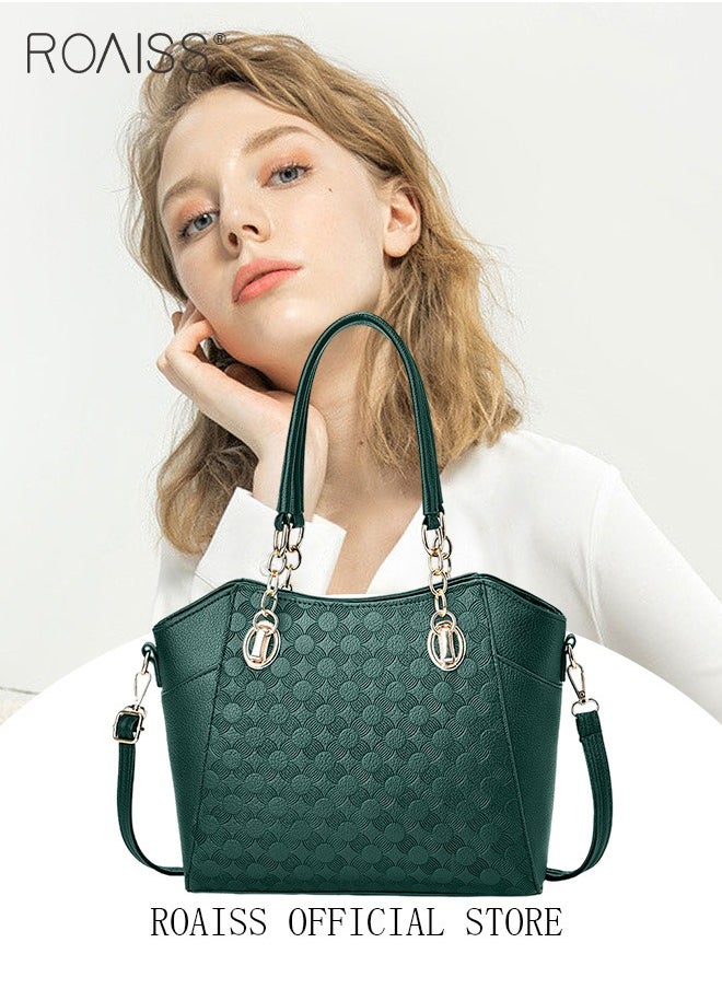 roaiss - Large Shoulder Crossbody Bag for Women with Matching Clutch Ladies Tote Bag and Satchel with Hardware Buckle and Bottom Rivet - Image 1