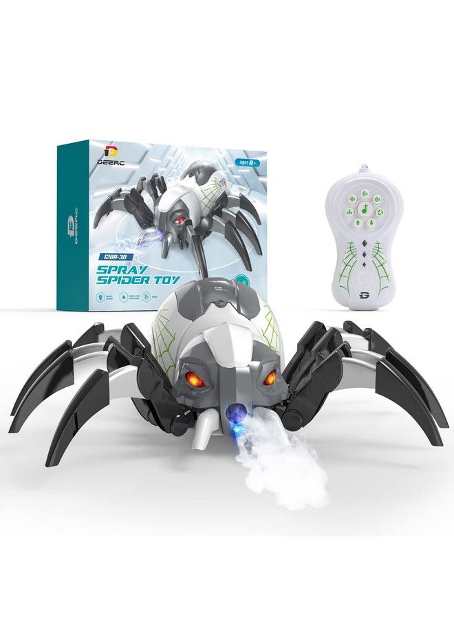 DEERC Remote Control Spider Realistic Robot Spider With Spray And Lights Rc Big Boy Toys Gifts For Kids Easter Birthday Party Joke Pranks Bot Black Widow Spider Real With Music Effect - Image 1