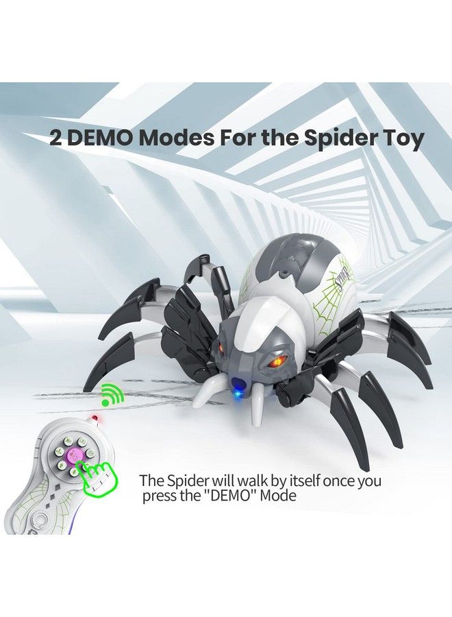 DEERC Remote Control Spider Realistic Robot Spider With Spray And Lights Rc Big Boy Toys Gifts For Kids Easter Birthday Party Joke Pranks Bot Black Widow Spider Real With Music Effect - Image 5