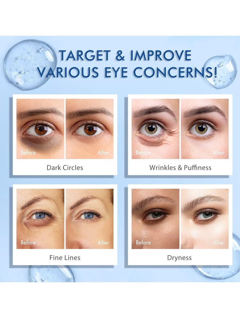 Yecuce Advanced Eye Serum Caffeine Eye Cream for Dark Circles and Wrinkles 5% Caffeine Under Eye Cream Reduce Wrinkles Relieve Puffiness and Fine Lines Daily Eye Serum with 360 Roller  Anti Aging Eye Cream 15ml  - Image 4