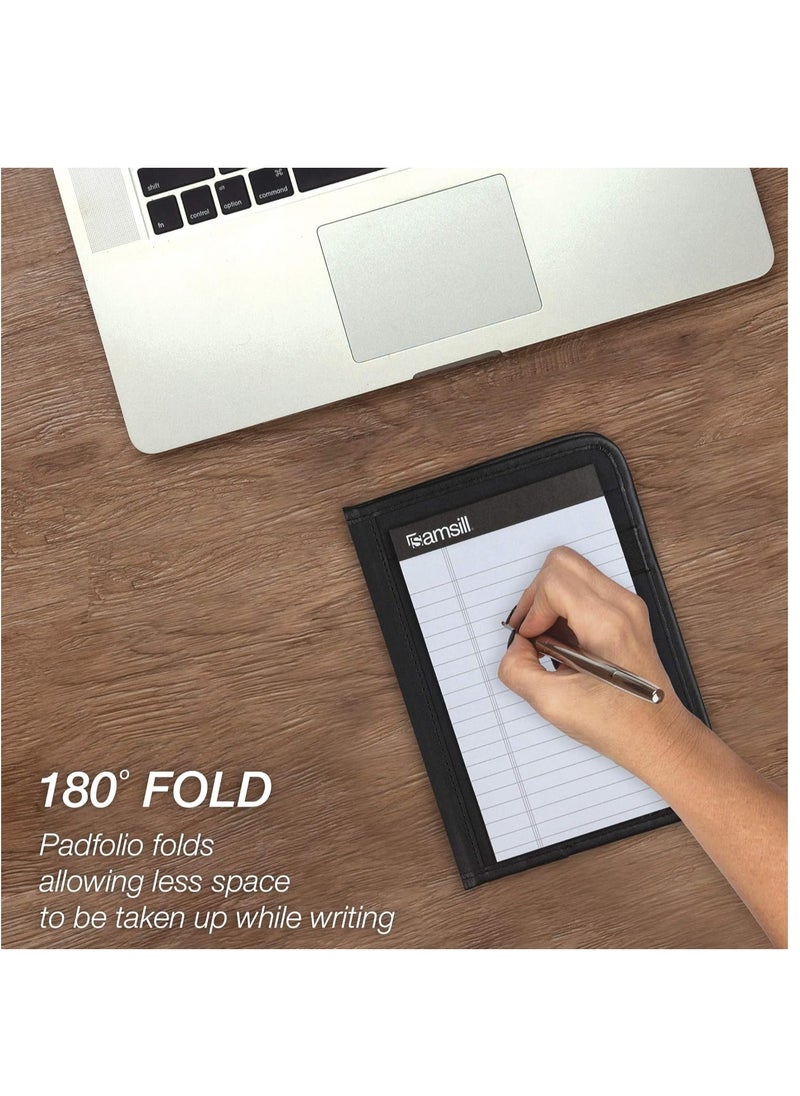 Samsill - Samsill Mini Professional Padfolio, Business Portfolio, Black, Includes 5x8 Writing Pad - Image 1