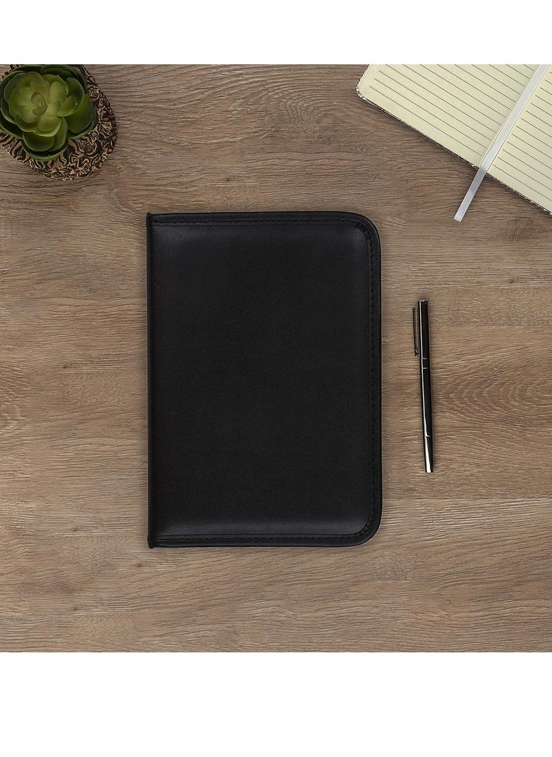 Samsill - Samsill Mini Professional Padfolio, Business Portfolio, Black, Includes 5x8 Writing Pad - Image 1