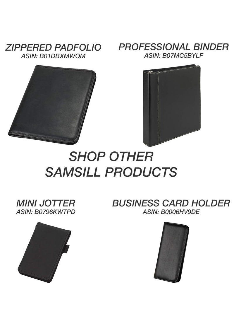Samsill - Samsill Mini Professional Padfolio, Business Portfolio, Black, Includes 5x8 Writing Pad - Image 1