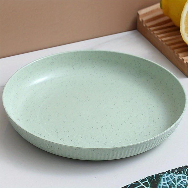 KitchAntique KitchAntique Degradable Lightweight Wheat Straw Plates 905 Unbreakable Dinnerware Dishwasher Microwave Safe for Kids Toddlers Adults Ideal for Salads Pasta Snacks More Green 4Pcs - Image 1