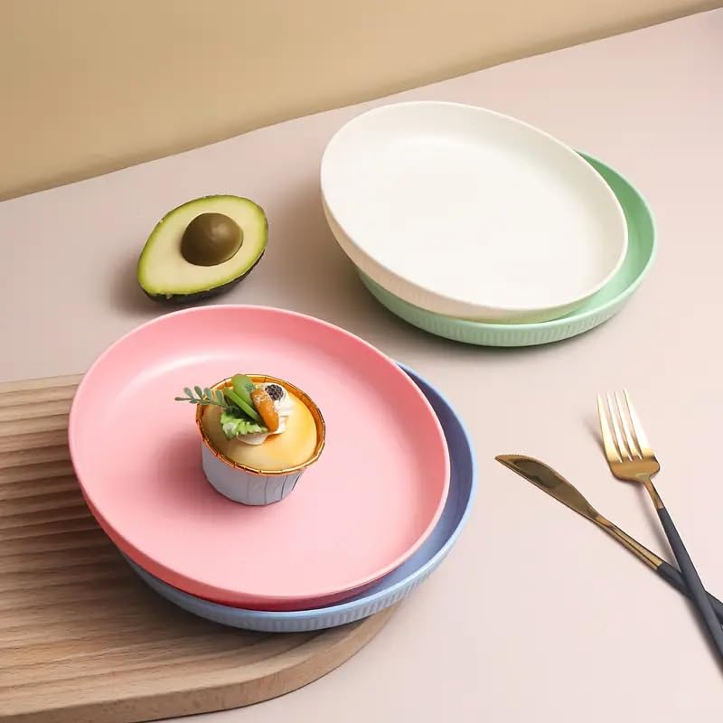 KitchAntique KitchAntique Degradable Lightweight Wheat Straw Plates 905 Unbreakable Dinnerware Dishwasher Microwave Safe for Kids Toddlers Adults Ideal for Salads Pasta Snacks More Green 4Pcs - Image 3