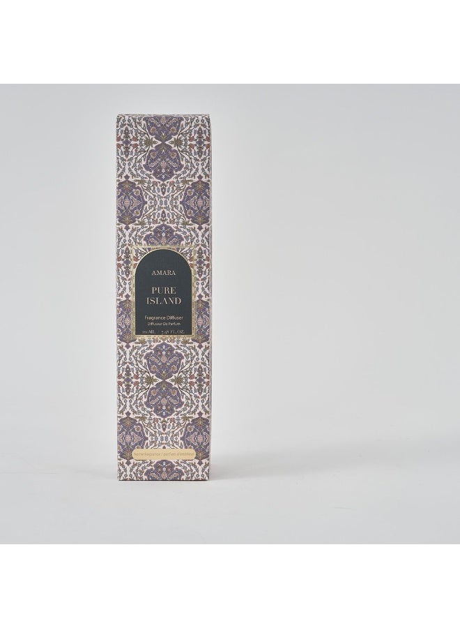 Danube Home Amara Silpa Reed Diffuser Pure Island - 200Ml Elegant Home Fragrance Decor Long-Lasting Aroma Oils For Room & Offices Decorative Home Accessories - 8X8X31.2Cm Glass Bottle - Image 2