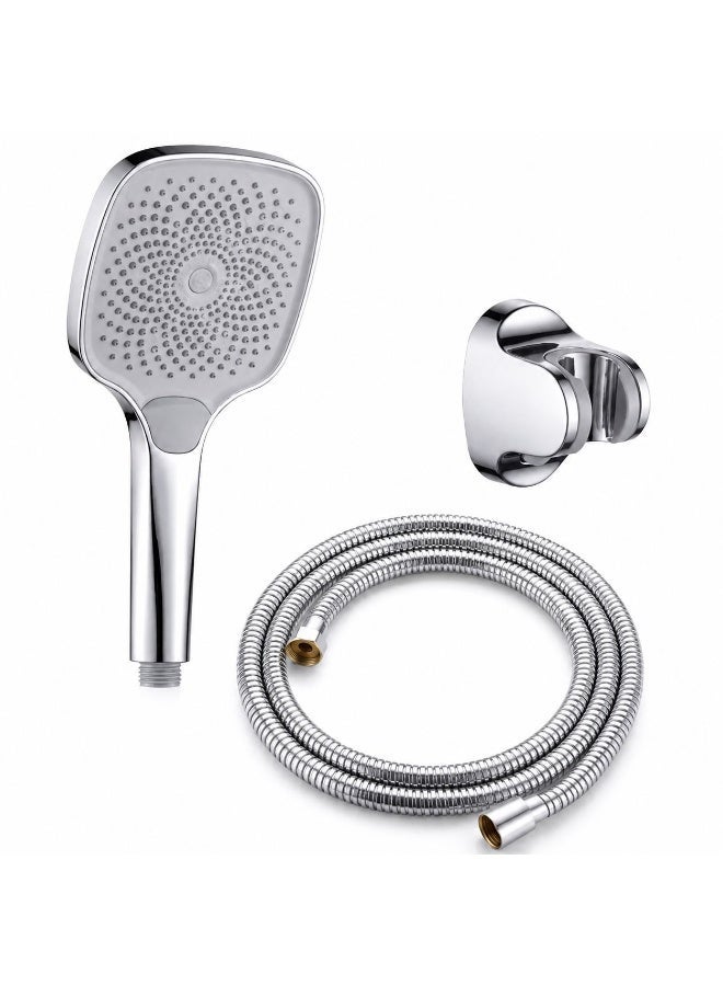 Euro Spring Eurospring Handheld Shower Head Set with 1.5m Stainless Steel Hose and Wall Mount Holder - Chrome Finish - Image 1