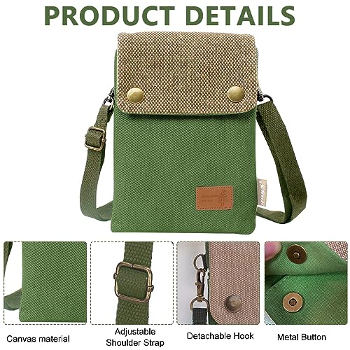 PALAY® Phone Sling Bag Canvas Mini Phone Bag Multi Layer Phone Pouch Fashion Mini Sling Bag Phone Pouch Shoulder Bag Crossbody Phone Bag with Detachable Shoulder Strap - Image 3