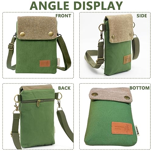 PALAY® Phone Sling Bag Canvas Mini Phone Bag Multi Layer Phone Pouch Fashion Mini Sling Bag Phone Pouch Shoulder Bag Crossbody Phone Bag with Detachable Shoulder Strap - Image 4
