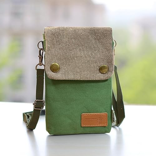 PALAY® Phone Sling Bag Canvas Mini Phone Bag Multi Layer Phone Pouch Fashion Mini Sling Bag Phone Pouch Shoulder Bag Crossbody Phone Bag with Detachable Shoulder Strap - Image 5
